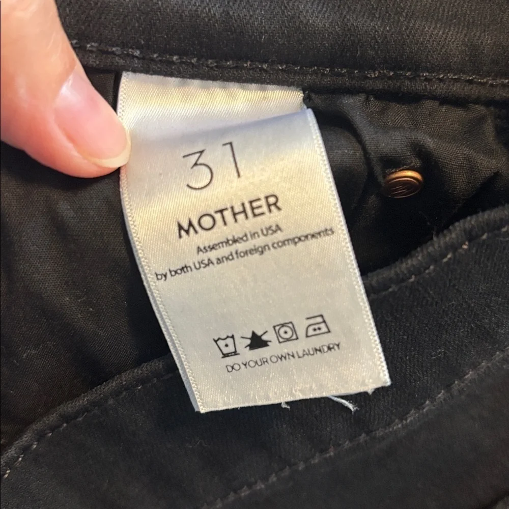 MOTHER Stunner Zip Ankle Step Fray Classic Black Denim - Picture 6 of 6